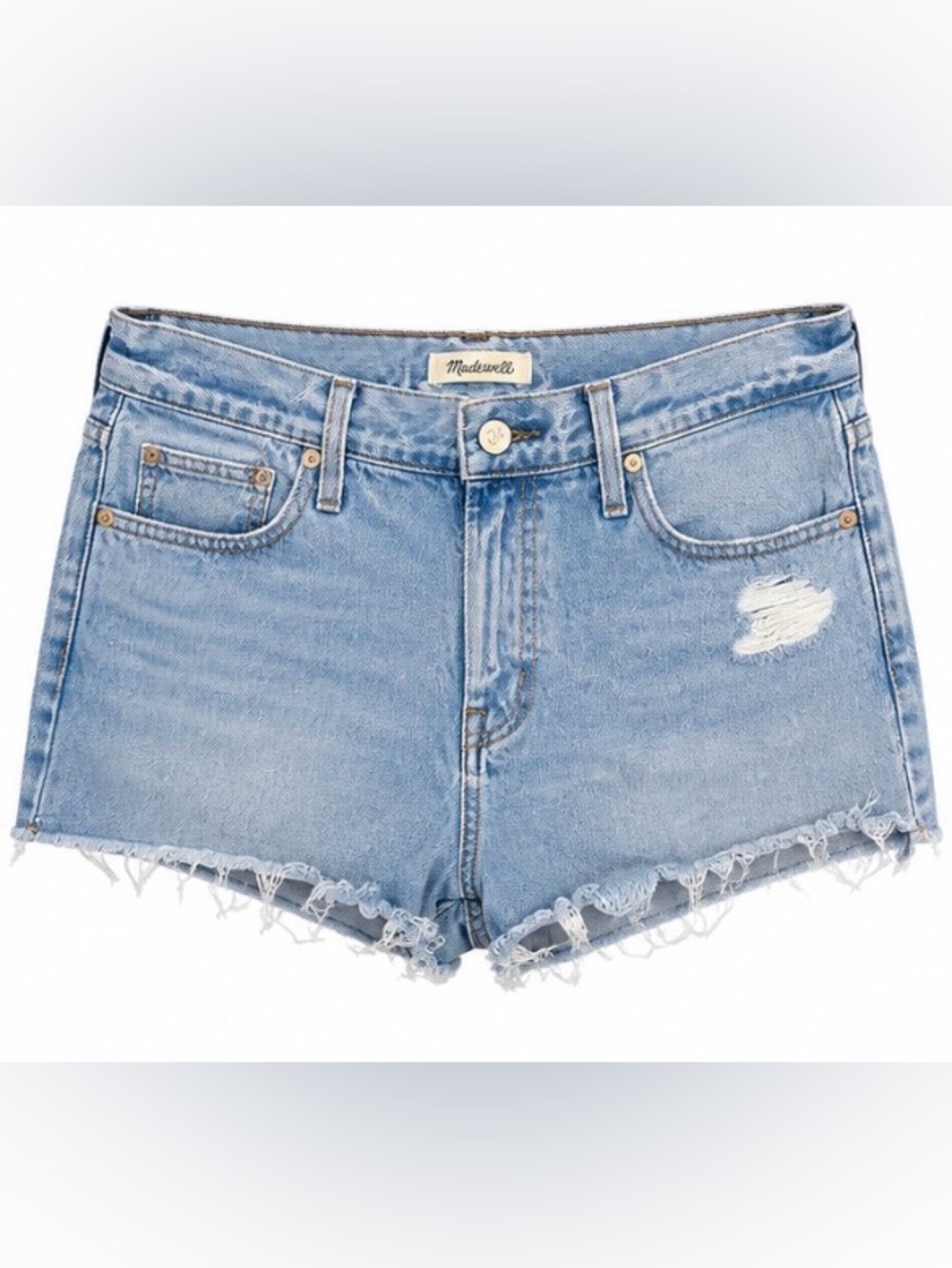 Madewell Size 29 High-Rise Distressed Cutoff Denim Shorts